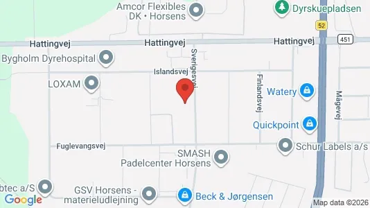 Office spaces for rent i Horsens - kort over placeringen