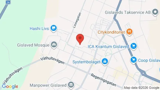 Toimistotilat Vuokrattavana i Gislaved - Kuva Google Street Viewstä