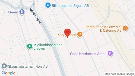 Kontorer til leie i Luleå - kort over placeringen