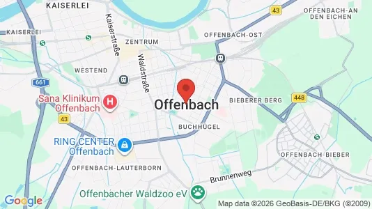 Toimistotilat Vuokrattavana i Offenbach - kort over placeringen