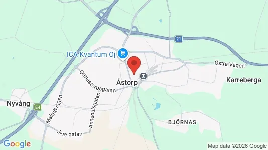 Kaupat Vuokrattavana i Åstorp - Kuva Google Street Viewstä