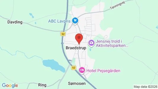 Kaupat Vuokrattavana i Brædstrup - Kuva Google Street Viewstä