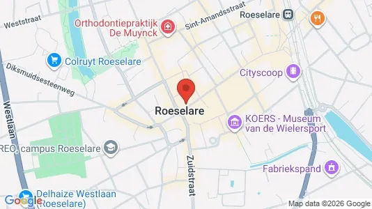 Commercial properties for rent i Roeselare - kort over placeringen