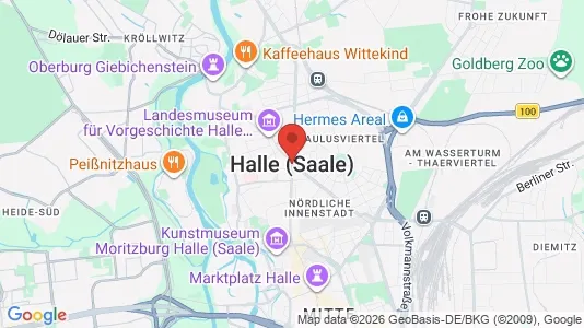 Werkstätte zur Miete i Halle (Saale) - kort over placeringen
