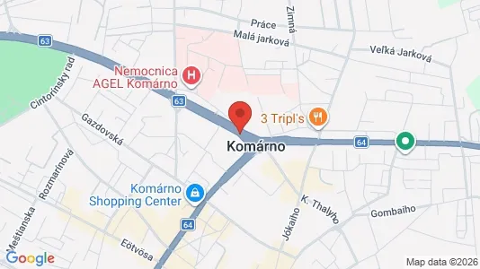 Kontorlokaler til leje i Komárno - Foto fra Google Street View