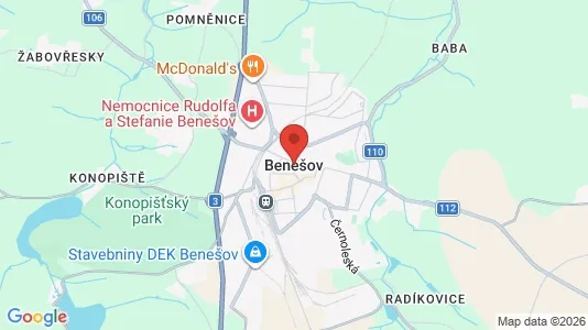 Varastot Vuokrattavana i Benešov - kort over placeringen