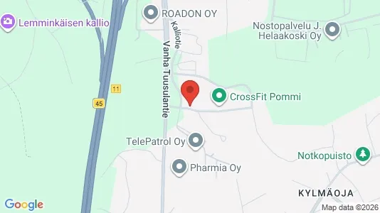 Verkstedhaller til leie i Tuusula - kort over placeringen