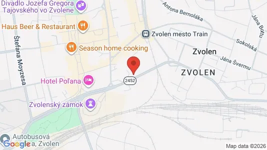Lokaler til leie i Zvolen - kort over placeringen