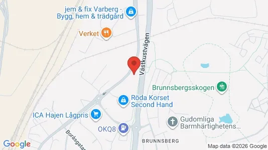 Gewerbeflächen zur Miete i Varberg - kort over placeringen