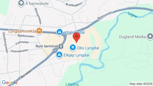 Liikekiinteistöt Vuokrattavana i Lyngdal - Kuva Google Street Viewstä