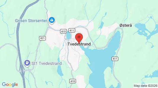 Bedrijfsruimtes te huur i Tvedestrand - Foto uit Google Street View