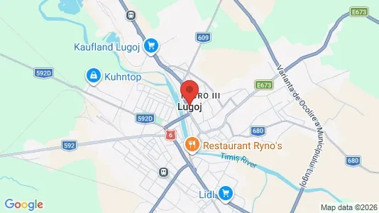 Office spaces for rent i Lugoj - kort over placeringen