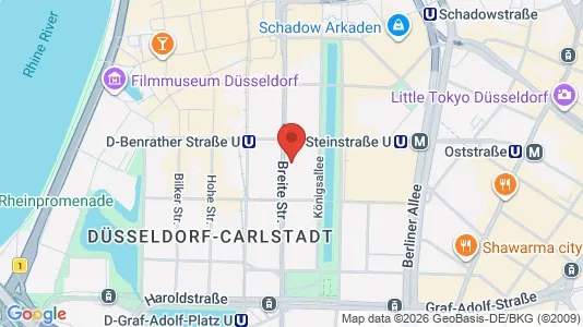 Commercial properties for rent i Dusseldorf - kort over placeringen