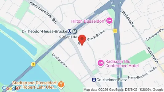 Lokaler til leie i Dusseldorf - kort over placeringen