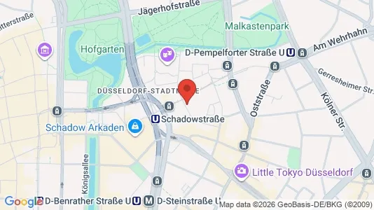 Commercial properties for rent i Dusseldorf - kort over placeringen