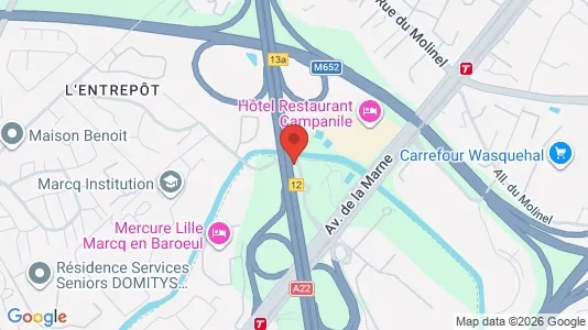Commercial properties for rent i Lille - kort over placeringen