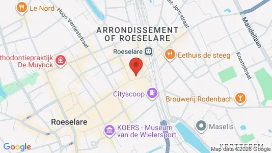 Lokaler til leje i Roeselare - kort over placeringen