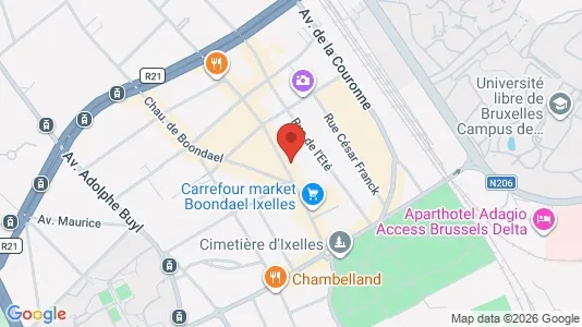 Coworking spaces for rent i Brussels Elsene - kort over placeringen