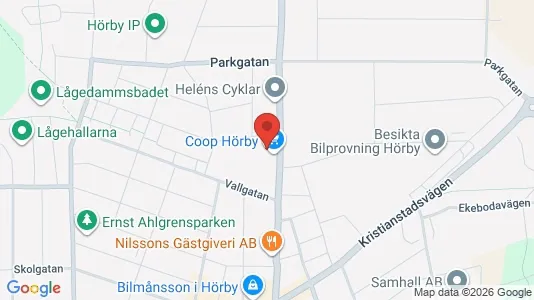 Varastot Vuokrattavana i Hörby - Kuva Google Street Viewstä