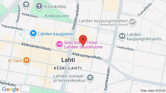 Commercial properties for rent i Lahti - kort over placeringen