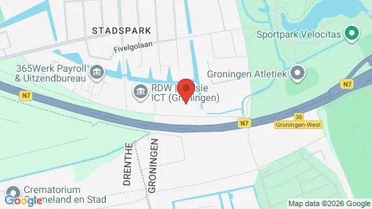 Kontorlokaler til leje i Groningen - kort over placeringen