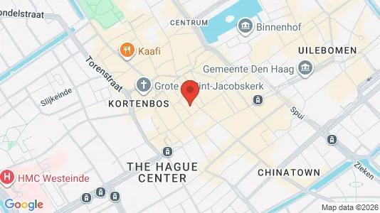 Commercial properties for rent i The Hague Centrum - kort over placeringen