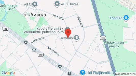 Lager til leie i Helsingfors Läntinen - kort over placeringen