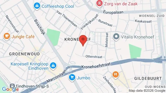 Værkstedslokaler til leje i Eindhoven - kort over placeringen
