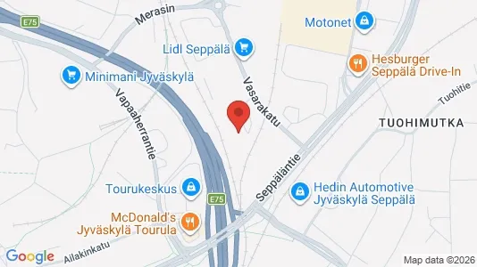 Warehouses for rent i Jyväskylä - kort over placeringen