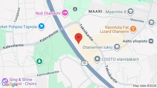 Kantorruimte te huur i Espoo - kort over placeringen