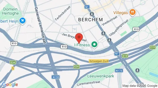Office spaces for rent i Antwerp Berchem - kort over placeringen