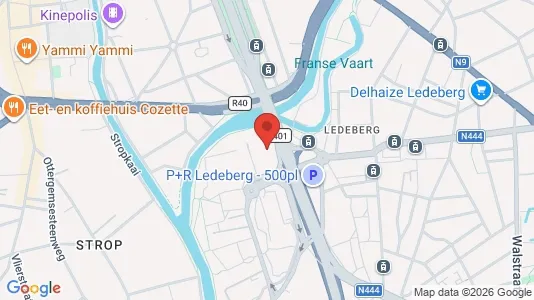Office spaces for rent i Gent Ledeberg - kort over placeringen