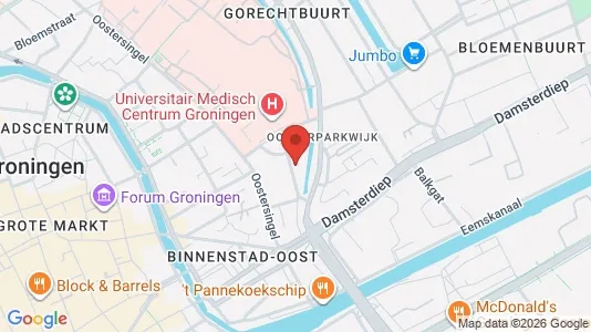 Office spaces for rent i Groningen - kort over placeringen