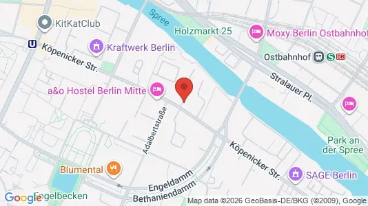 Coworking spaces for rent i Berlin Mitte - kort over placeringen