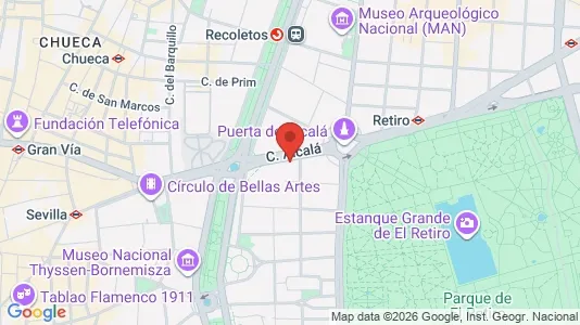 Office spaces for rent i Madrid Retiro - kort over placeringen