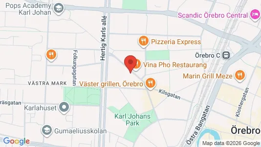 Commercial properties for rent i Örebro - kort over placeringen