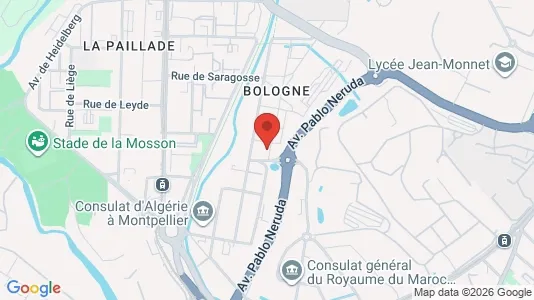 Coworking spaces zur Miete i Montpellier - kort over placeringen
