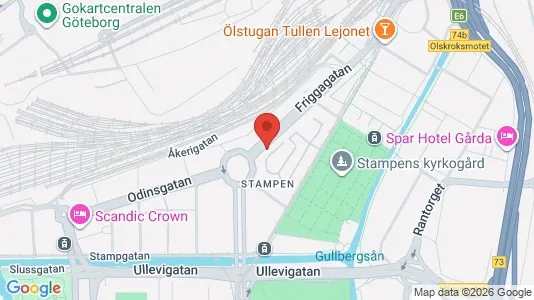 Kontorlokaler til leje i Gøteborg Centrum - kort over placeringen
