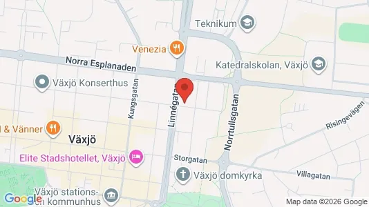 Bedrijfsruimtes te huur i Växjö - kort over placeringen