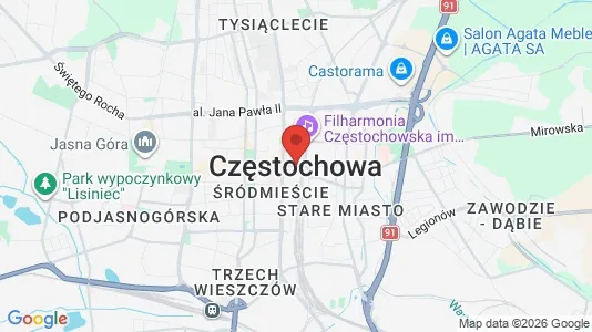 Lokaler til leje i Częstochowa - kort over placeringen