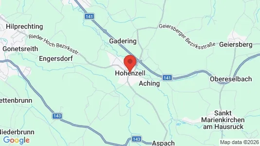 Gewerbeflächen zur Miete i Hohenzell - kort over placeringen