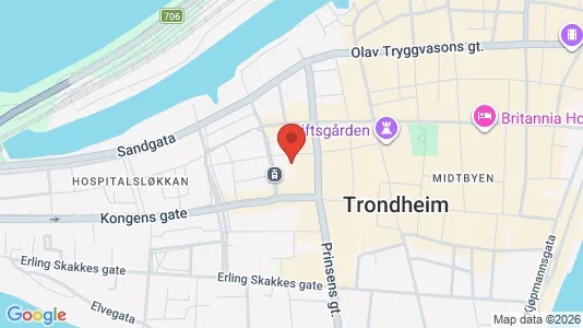 Kontorlokaler til leje i Trondheim Midtbyen - kort over placeringen