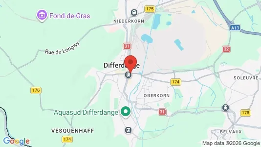 Kontorslokaler för uthyrning i Differdange – Foto från Google Street View