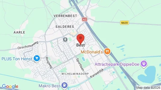Commercial properties for rent i Best - kort over placeringen