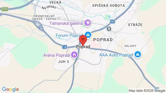 Kontorlokaler til leje i Poprad - Foto fra Google Street View
