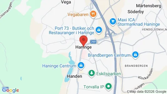 Toimistotilat Vuokrattavana i Haninge - kort over placeringen