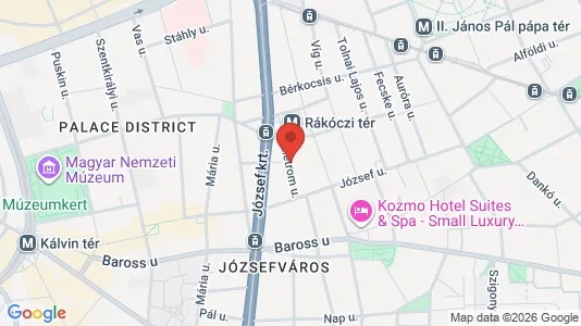 Office spaces for rent i Budapest Józsefváros - kort over placeringen