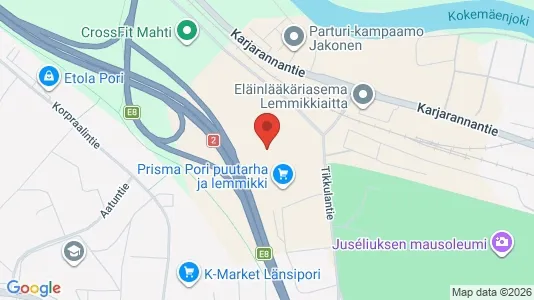 Lokaler til leje i Pori - kort over placeringen