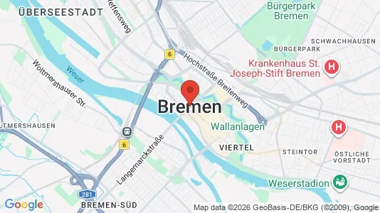 Lokaler til leje i Bremen - kort over placeringen