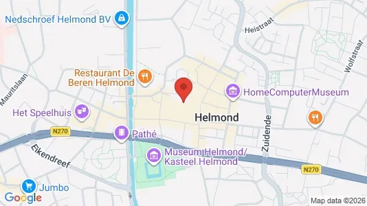 Commercial properties for rent i Helmond - kort over placeringen